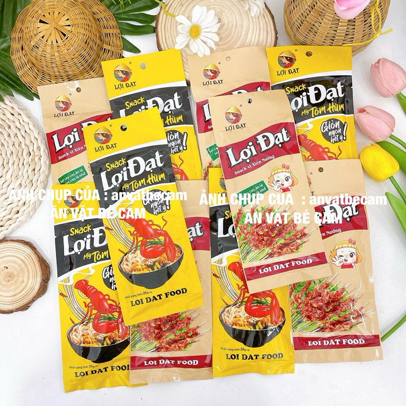 Combo Snack Vị Xiên Nướng, Tôm Hùm Lợi Đạt, Snack Que Cay Cổng Trường, đồ ăn vặt tuổi thơ