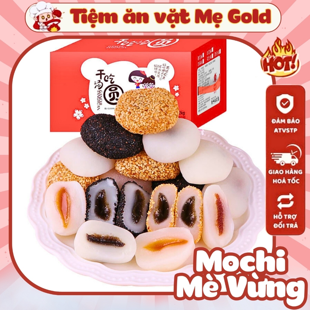 (MỚI) Bánh Mochi Trái Cây - Mè Phiên Bản Mới, Bánh Mochi Đài Loan Hiệu Hai Cô Gái, Bánh MIX Đài Loan
