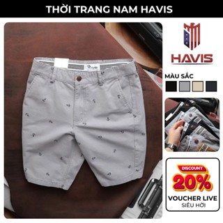 Quần kaki short nam ngắn vải thấm hút mồ hôi  họa tiết mỏ neo quần lửng nam cao cấp QDBP096