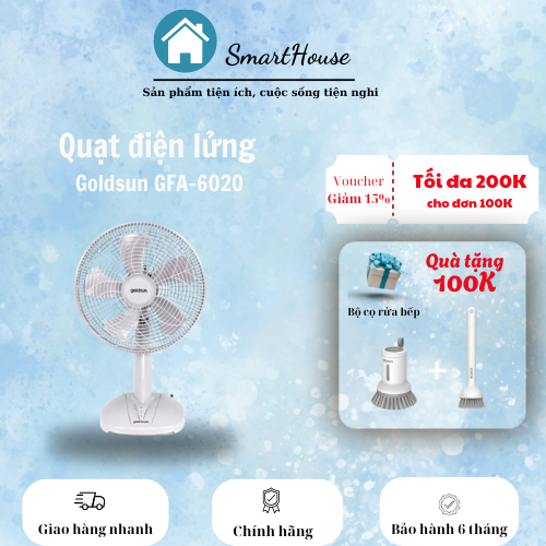 Quạt điện lửng Goldsun GFA-6020, Bảo hành chính hãng