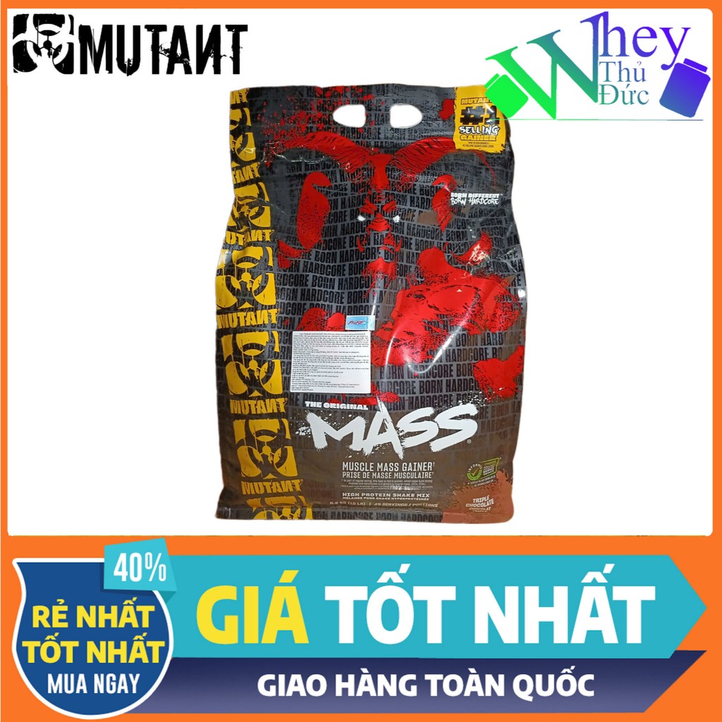 Sữa tăng cân Mass Mutant 15Lbs 6,8kg 105 lần dùng vị Socola Hạnh Nhân