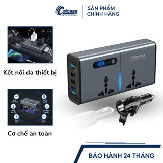 Bộ chuyển đổi nguồn cho xe hơi 12/24V sang 220V, Bộ biến tần trên xe hơi cao cấp, Công Suất 200W