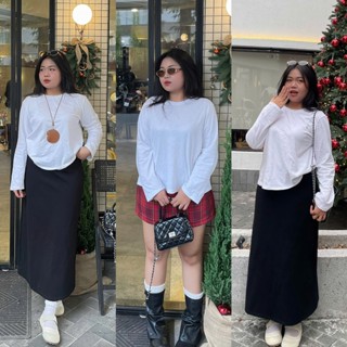 Áo thun nữ cổ tròn tay dài chất thun xược cotton phong cách Hàn quốc Miastudio bigsize 90kg