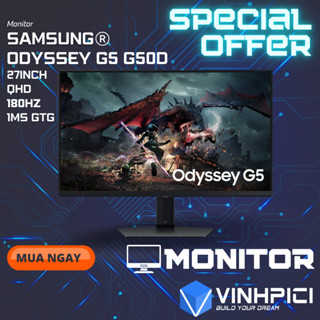 Màn hình SAMSUNG Odyssey G5 G50D LS27DG502EEXXV (27inch/2K/IPS/180Hz/1ms)