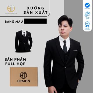  Áo vest nam Luxury HTmen một cúc chất vải Tuytsi 79 may kỹ 4 lớp đệm vai dày dặn 