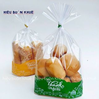 100 Túi Nhựa Đáy Đứng Đựng Bánh Mì Ngọt, Sandwich Chữ Thank You [19x25x8cm]