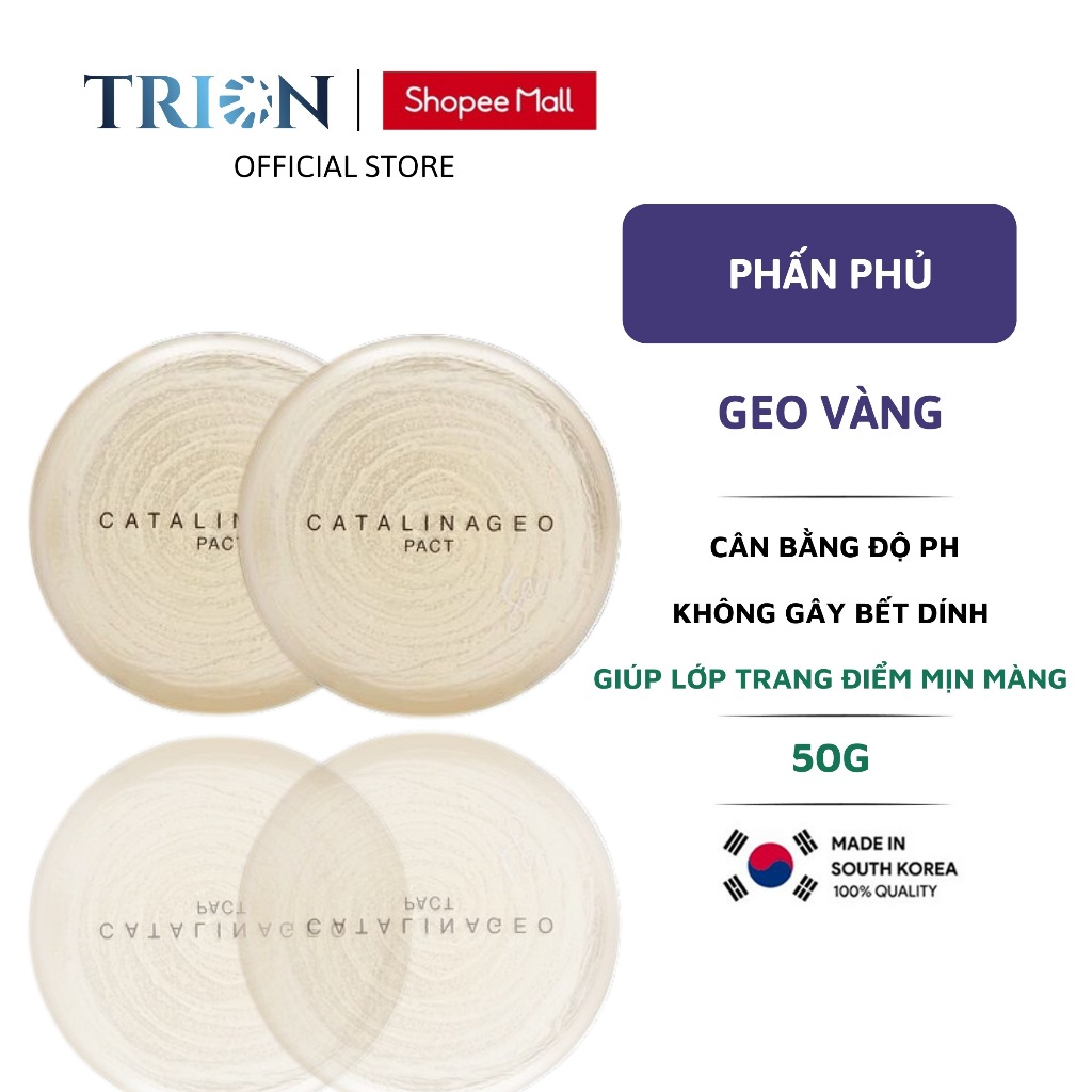 Phấn phủ Geo Catalinageo Pact Hàn Quốc Chính Hãng Màu Vàng 22g