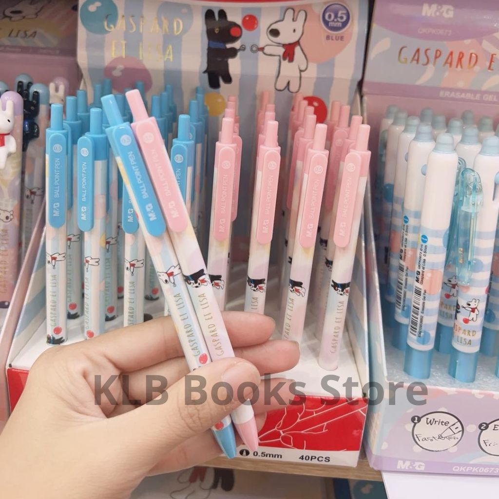 Bút Bi M&G Gaspard Et Lisa 201R1, 464S2 Mực Xanh Đen Ngòi 0.5mm, Giao Hình, Màu Ngẫu Nhiên