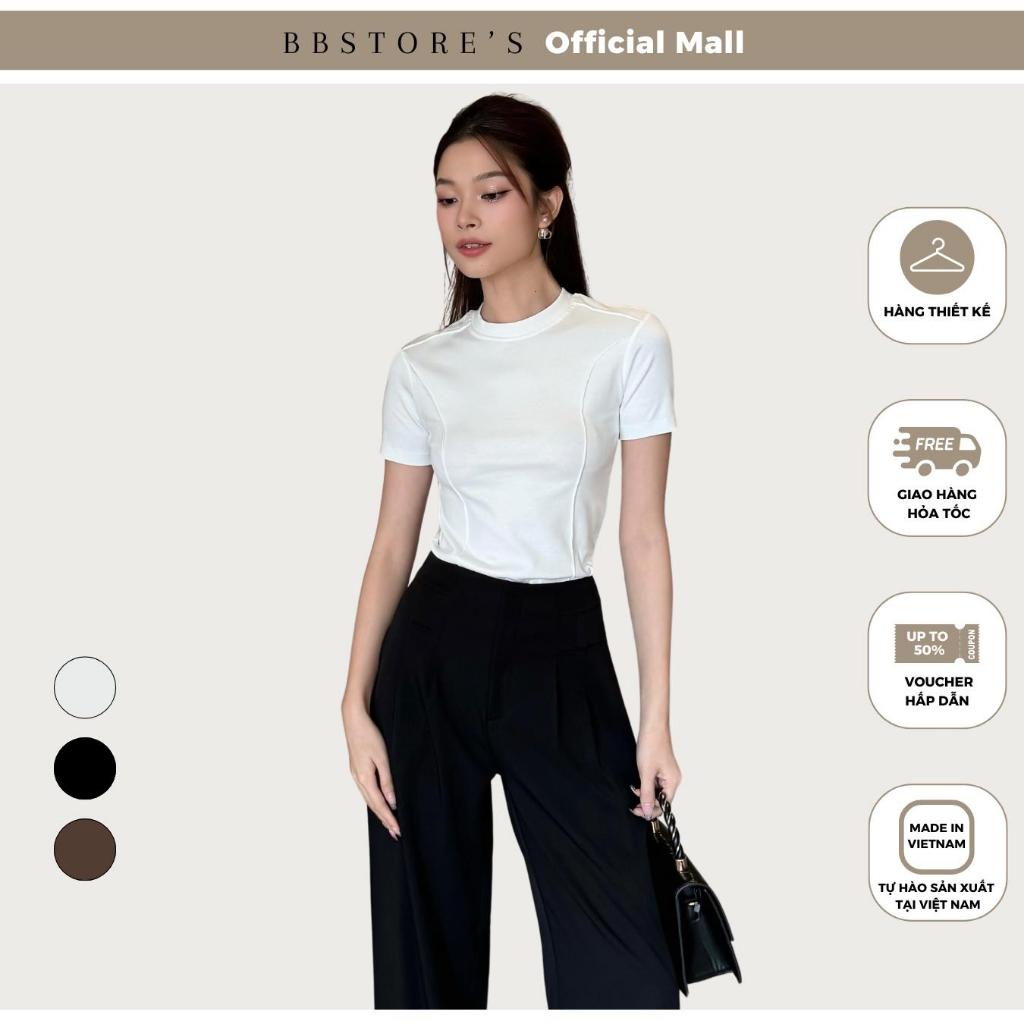 BBSTORE’S Áo Thun Tay Ngắn Cổ Tròn Viền Nổi Tinh Tế - A2203S