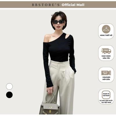 BBSTORE’S Áo Thun Tay Dài Khoét Vai Cá Tính - A2267