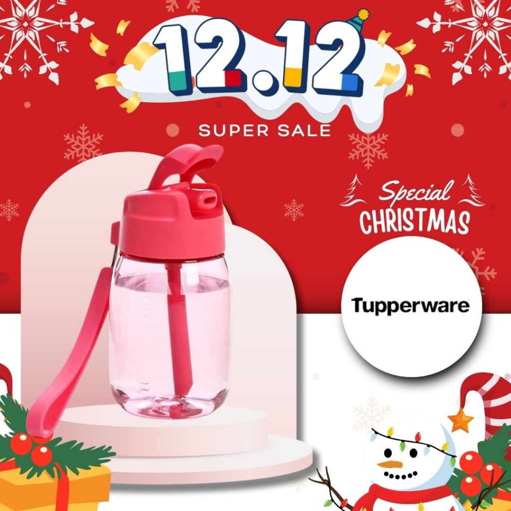 Bình Nước Tupperware Mini Lohas/ Lohas Cho Bé 350ml  - Chai Nước Có Ống Hút Làm Từ Nhựa Nguyên Sinh 