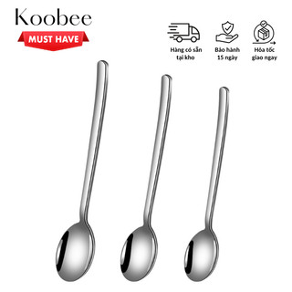  Thìa Muỗng Inox 304 Miệng Tròn Cán Dài Kiểu Dáng Hàn Quốc Cao Cấp - Ăn Cơm Cháo Tráng Miệng | 130 