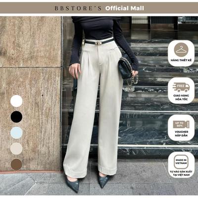 BBSTORE’S Quần Suông Công Sở Form Dài Ống Rộng Chất Liệu Kaki - Q3341