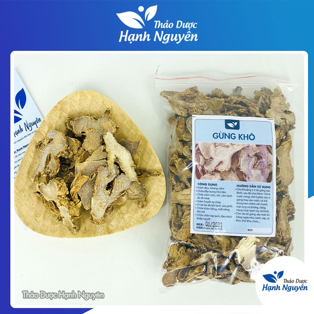 Gừng khô 100g, can khương, thơm cay, dùng pha trà, xông giải cảm, giữ ẩm cơ thể, tăng sức kháng