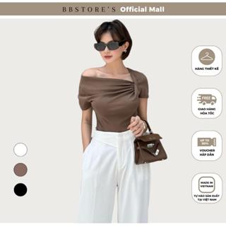  BBSTORE’S Áo Thun Tay Ngắn Lệch Vai Sang Trọng Và Hiện Đại - A2989 