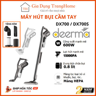 Máy hút bụi cầm tay Xiaomi Deerma vacuum cleaner DEM DX700 / DX700S (Trắng, Đen) 600W lực hút siêu mạnh 15000Pa - BH 24T