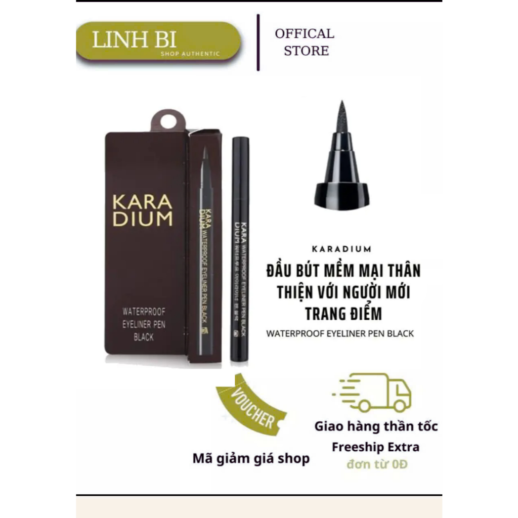 Dạ Kẻ Mắt Karadium Waterproof Eyeliner Pen Black