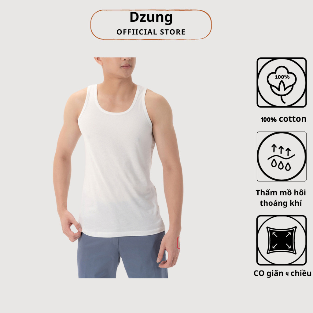 Áo thun may ô 3 lỗ nam cotton trắng trơn mặc lót trong sơ mi MO2