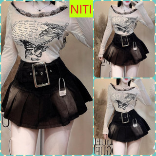 [CVJLT2057] CHÂN VÁY JEANS NỮ LƯNG CAO XẾP LY ĐAI NỊT KHOEN VUÔNG MÀU XÁM ĐẬM LAI CUỐN SIÊU CÁ TÍNH CỰC CHẤT CHƠI