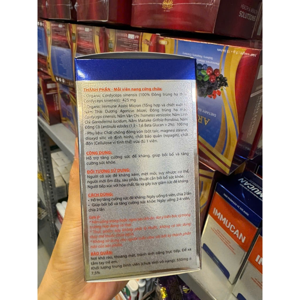 combo 5 hộp immucan Đông trùng hạ thảo