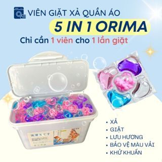 Viên Giặt Quần Áo Orima Nhật Bản - Viên Giặt Xả Tiện Lợi 5In1 Hộp 50 Viên