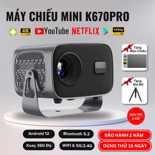 Máy chiếu mini 670PRO máy chiếu xem phim Giải mã Full HD 4k 8800 Lumens Điều chỉnh 360° kết nối điện thoạ Laptop iPad PC