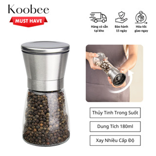  Lọ Xay Hạt Tiêu Thủy Tinh KOOBEE Cao Cấp – Lõi Sứ Xay 2 Chế Độ Mịn & Thô – Cối Xay Gia Vị Cầm Tay Tiện Dụng | SC09 