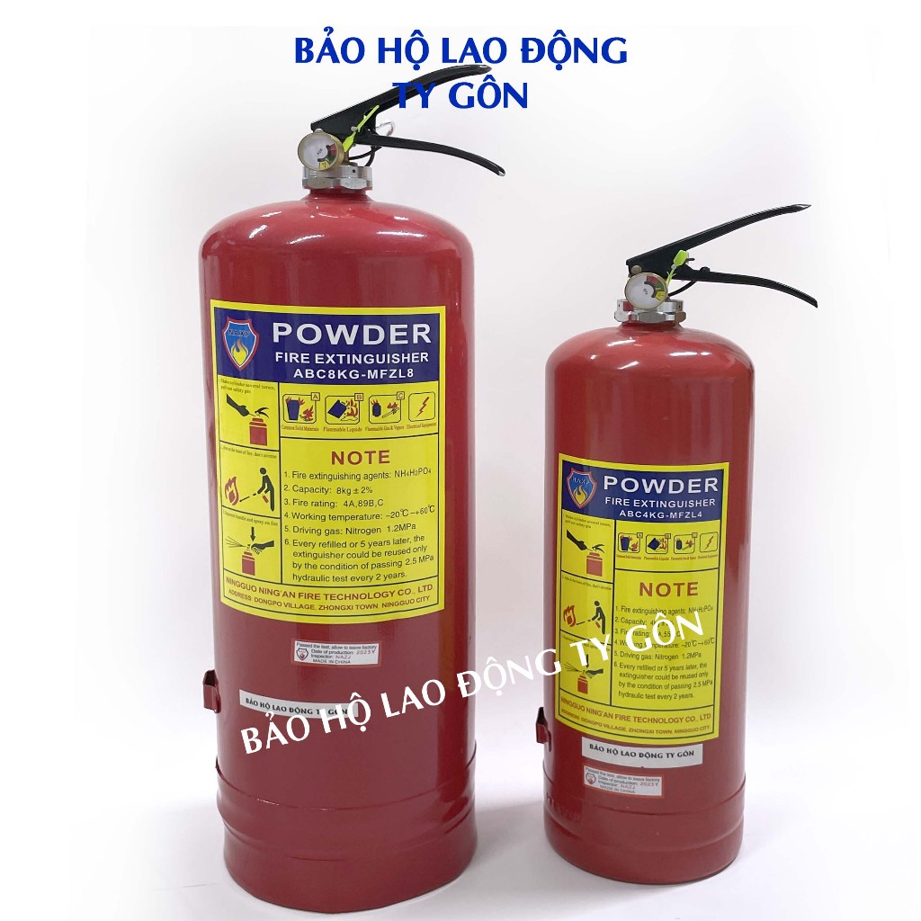 Bình chữa cháy dạng bột 8KG ABC, bình cứu hỏa