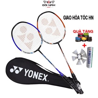 Bộ 2 Vợt Cầu Lông Yonex Căng Sẵn Khung Crom Siêu Dẻo, Dành Cho Tập Luyện + Tặng Cuốn Cán Và Túi
