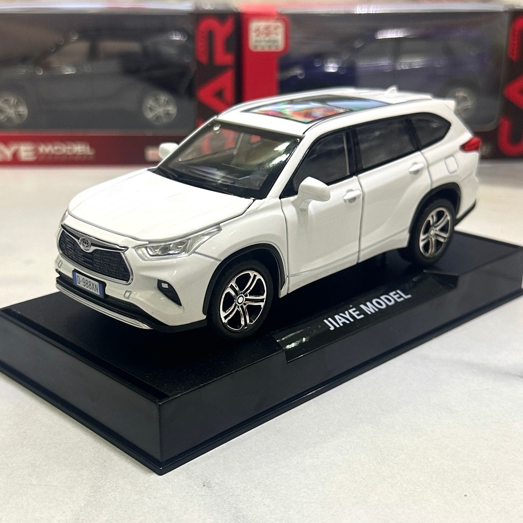 Mô hình xe hợp kim Toyota Highlander full kính kèm đế tỉ lệ 1:32 hãng Jiaye