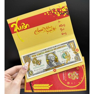  Tiền 1 Đô 12 Con Giáp Mạ Vàng 3D Mới 2025 Kèm Phong Bao Lì Xì 