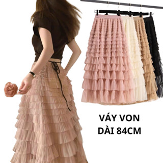  Chân váy von nhiều tầng cao cấp váy quảng châu loại 1 kiểu váy tiểu thư Oxatyl V77 