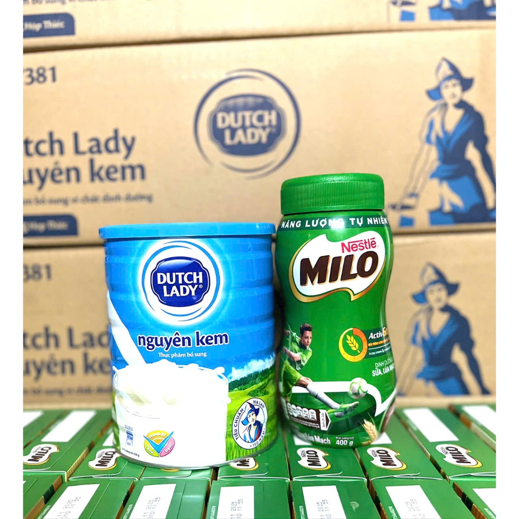 Combo Sữa Milo + Nguyên kem Dutch lady, tăng cân chiều cao
