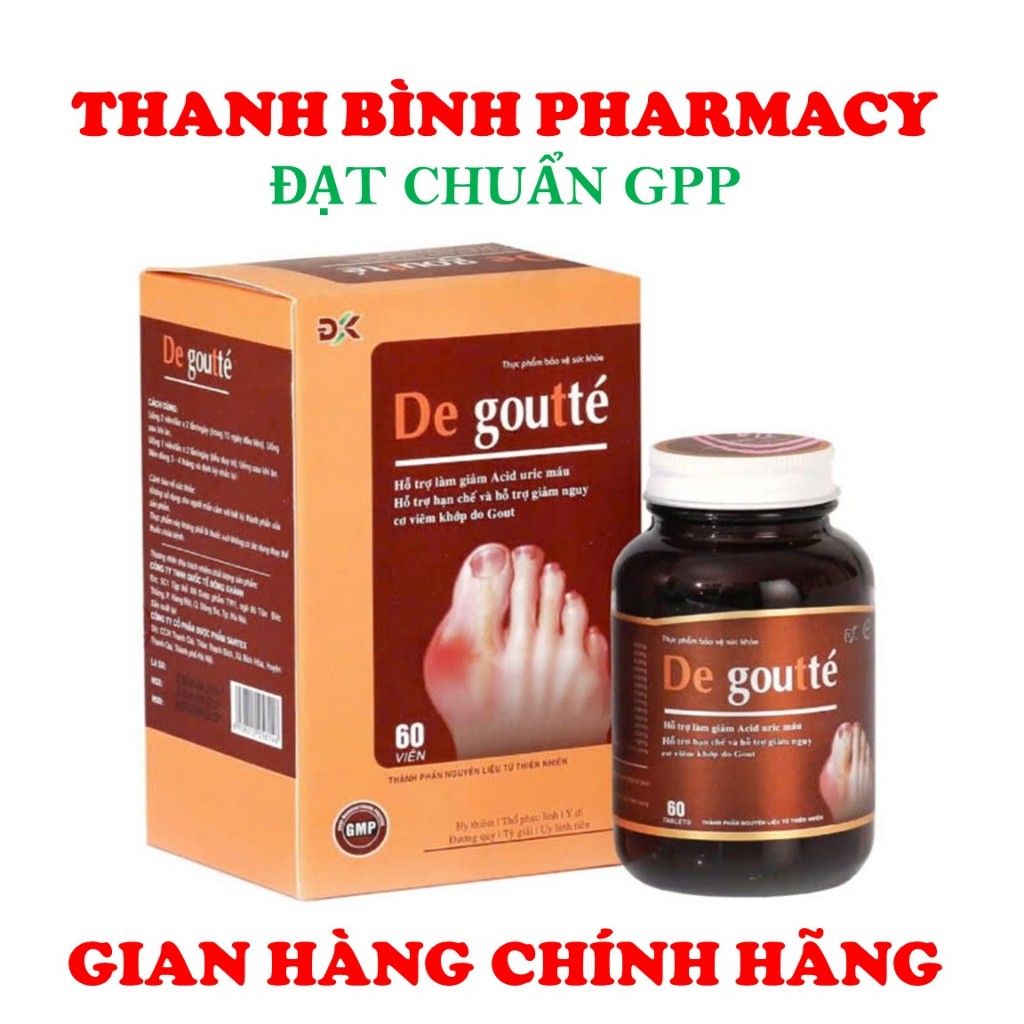 DE GOUTTE - HỖ TRỢ LÀM GIẢM ACID URIC MÁU - HẠN CHẾ VÀ GIẢM NGUY CƠ VIÊM KHỚP DO GOUT