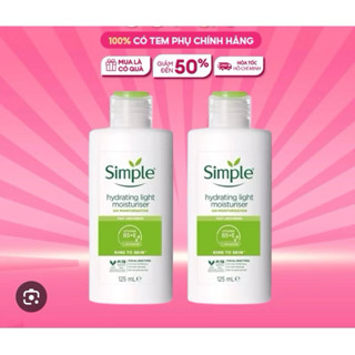 Simple combo 2 chai kem dưỡng ẩm da mặt Simple loại 125ml hydrating light moisturiser dưỡng ẩm và dưỡng trắng da mặt