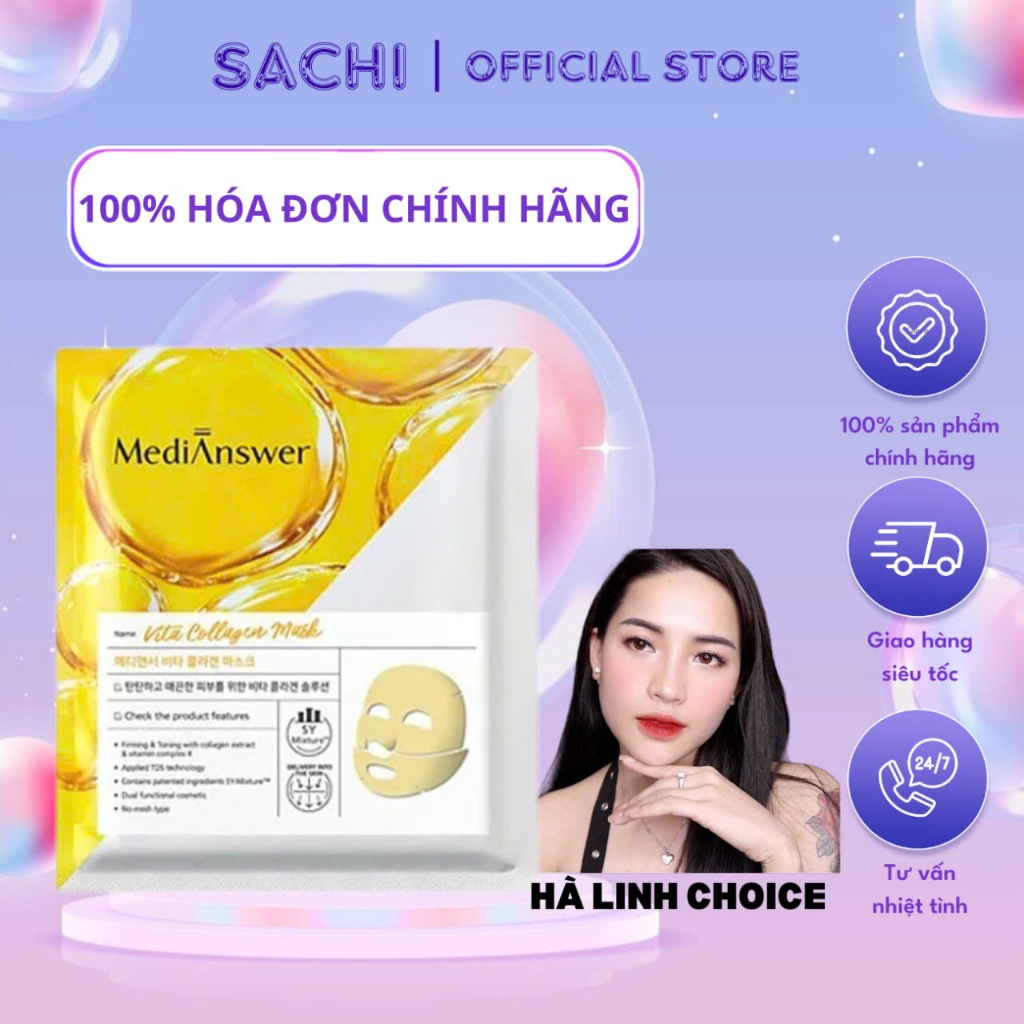 Mặt nạ thạch Medianswer Hàn Quốc, Hộp mặt nạ collagen làm trắng da chống lão hóa - myphamsachi