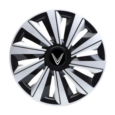 Ốp lazang vf3 mã 08 ghi kèm chữ decal V - ốp lazang vinfast vf3 - ốp mâm xe vf3 - VF3