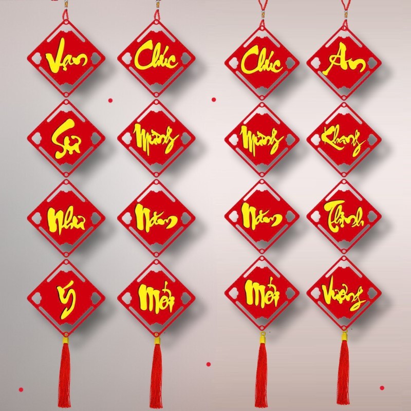 Câu Đối Trang Trí Tết 2026 Bìa Cứng Siêu Dày 3mm Mẫu Mới Siêu Dẹp- Sản Phẩm Decor Tết Cổ Truyền Bính Ngọ