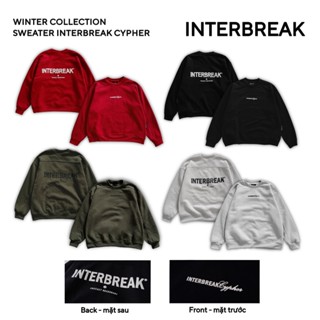 (CÓ SẴN) ÁO SWEATER INTERBREAK CYPHER - Áo Sweater form rộng chi tiết chữ in nổi 2 mặt trước sau