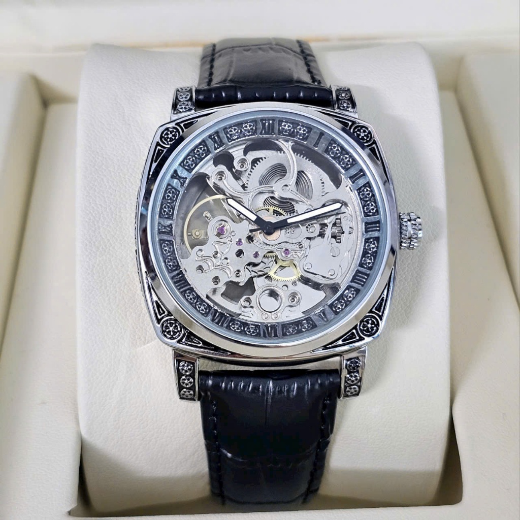 Đồng hồ cơ nam Chenxi 4 , đồng hồ cơ lộ máy automatic dây da, mặt kính sapphire - OneTime Store