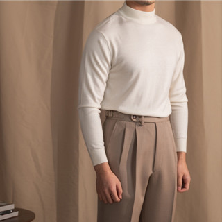 Áo Len Nam Cổ  3 Phân Dài Tay Dày Dặn Mềm Mịn Kiểu Dáng Công Sở Phong Cách Hàn Quốc