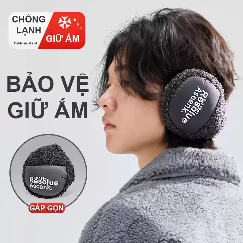 Bịt tai giữ ấm Chính hãng Điều chỉnh được kích thước phù hợp Chất liệu Lông Cừu Non giữ ấm mùa đông