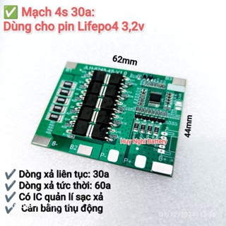 Mạch 4s 30a Dùng Cho Pin Lifepo4 3,2v / IC Quản Lý Sạc Xả / Cân Bằng Thụ Động