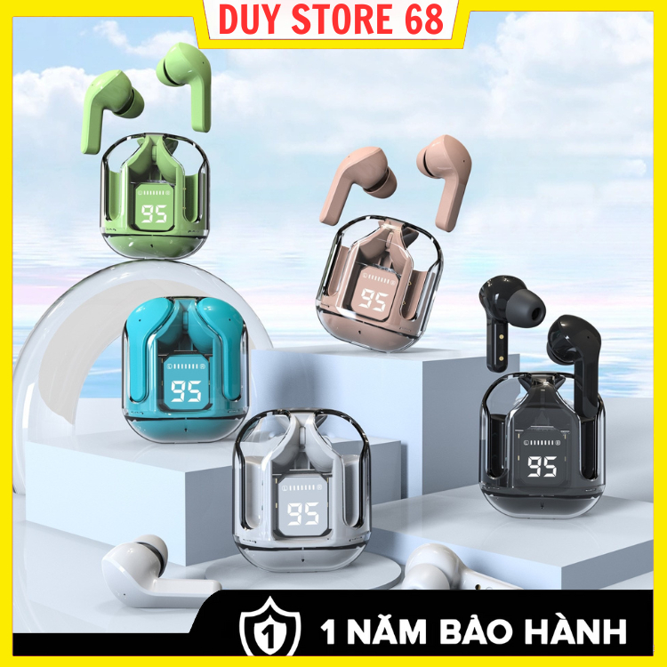 Tai Nghe bluetooth KY8 / KY9 5 Màu Trong Suốt Với Màn Hình Kỹ Thuật Số Giảm Tiếng Ồn Tích Hợp mic