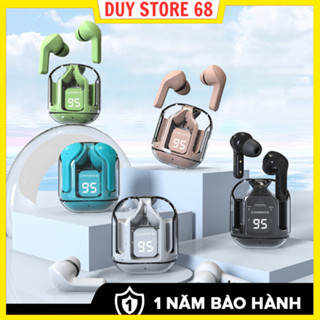 Tai Nghe bluetooth KY8 / KY9 5 Màu Trong Suốt Với Màn Hình Kỹ Thuật Số Giảm Tiếng Ồn Tích Hợp mic