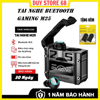  Tai nghe Gaming M25   X15 PRO kết nối bluetooth V5.3 pin trâu màn hình kỹ thuật số kiểu dáng sang trọng 