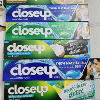  Kem đánh răng Closeup bạc hà băng tuyết dừa than hoạt tính muối biển 
