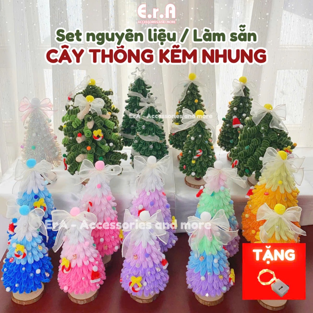 [2025] Cây Thông Noel Kẽm Nhung, Set Nguyên liệu làm cây thông Handmade quà tặng, DIY Decor trang trí giáng sinh Erashop