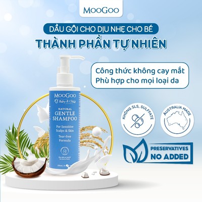 Dầu Gội Thiên Nhiên cho bé Dịu Nhẹ Cho Bé MooGoo không chứa xà phòng SLS