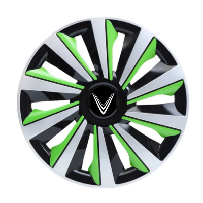 ốp lazang vf3 bộ 4 cái R16 mã 08 xanh kèm logo - ốp lazang vinfast vf3 - ốp mâm xe vf3  - vf3